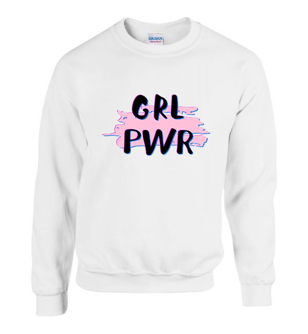 girl power grl pwr Fehér Férfi Pulóver