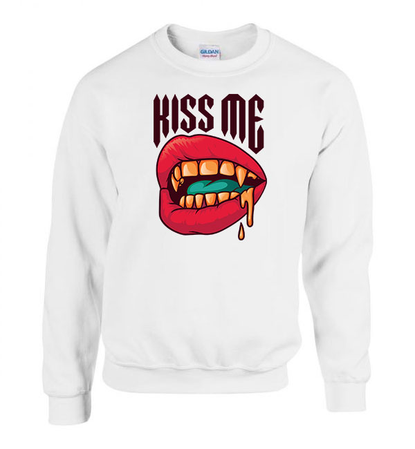 kiss me lips ajak Fehér Férfi Pulóver