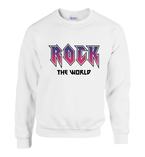 rock the world Fehér Férfi Pulóver