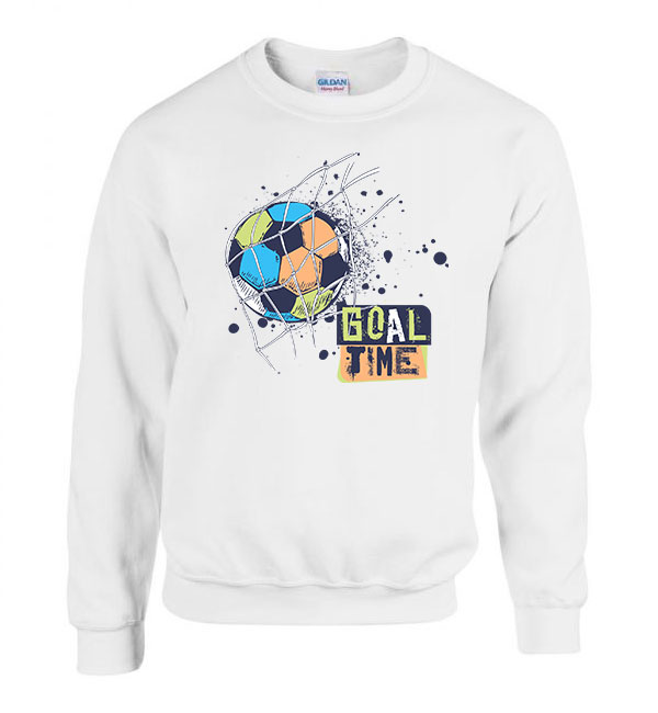 goal time foci gól focilabda Fehér Férfi Pulóver