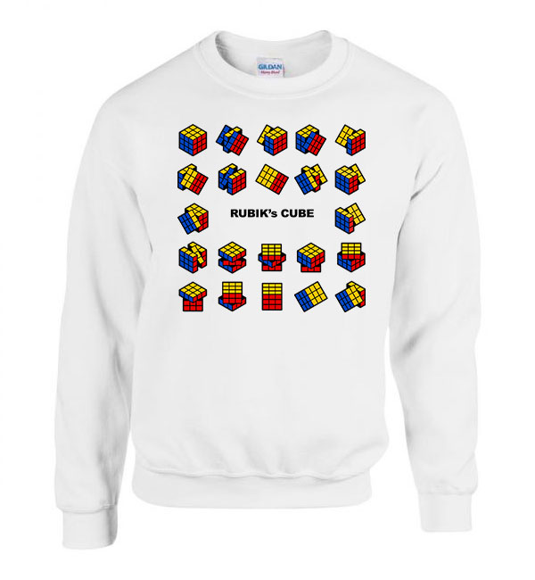 rubik kocka rubics cube Fehér Férfi Pulóver