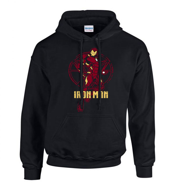 Vasember Bosszúállók Avengers Fekete Férfi Kapucnis Pulóver