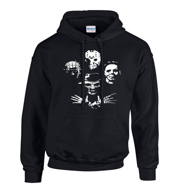 horror freddy krueger jason myers halloween Fekete Férfi Kapucnis Pulóver
