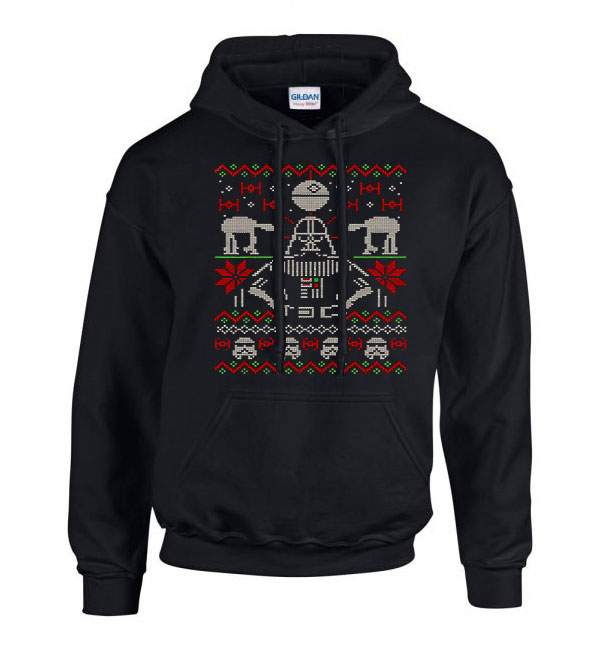 Star Wars darth vader karácsony ronda pulcsi Fekete Férfi Kapucnis Pulóver
