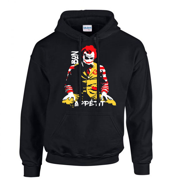 ronald mcdonald joker Fekete Férfi Kapucnis Pulóver