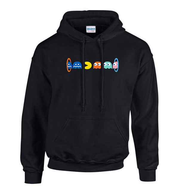 pac man pacman Fekete Férfi Kapucnis Pulóver