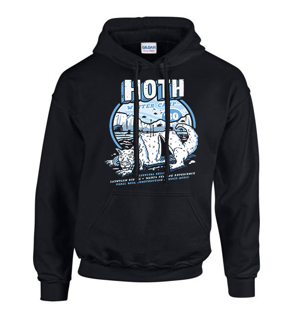 star wars hoth bolygó Fekete Férfi Kapucnis Pulóver