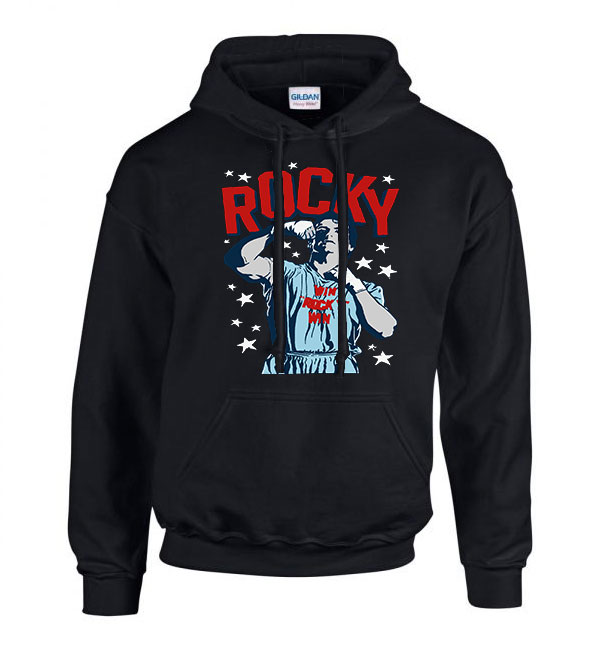 rocky Fekete Férfi Kapucnis Pulóver