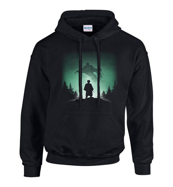 harry potter expecto patronum dementor Fekete Férfi Kapucnis Pulóver