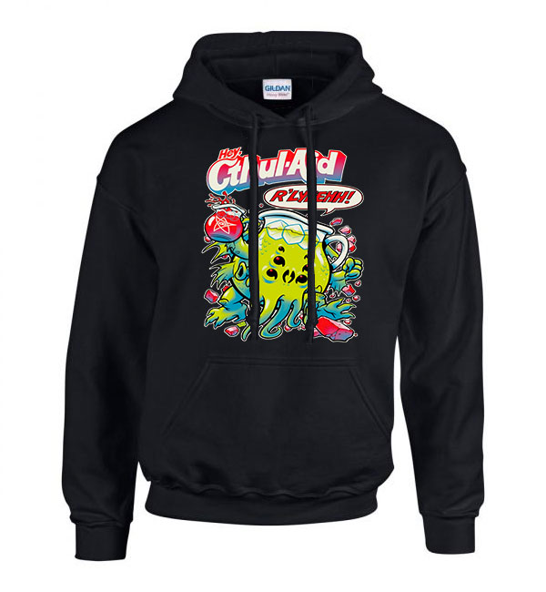 cthulhu chutulu hp lovecraft kool aid Fekete Férfi Kapucnis Pulóver
