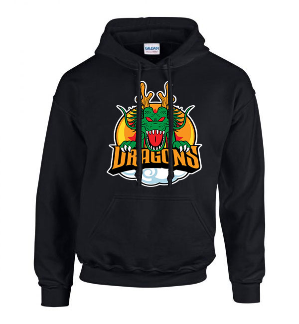 Dragons dragon ball shenlong Fekete Férfi Kapucnis Pulóver