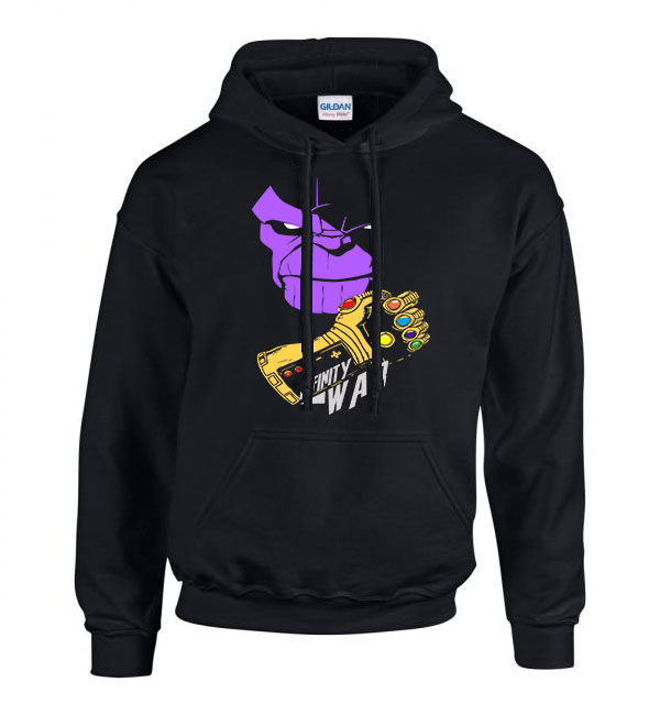 thanos avengers bosszúállók Fekete Férfi Kapucnis Pulóver