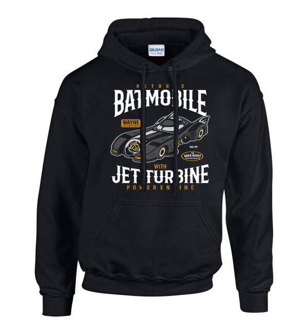batmobile batman Fekete Férfi Kapucnis Pulóver