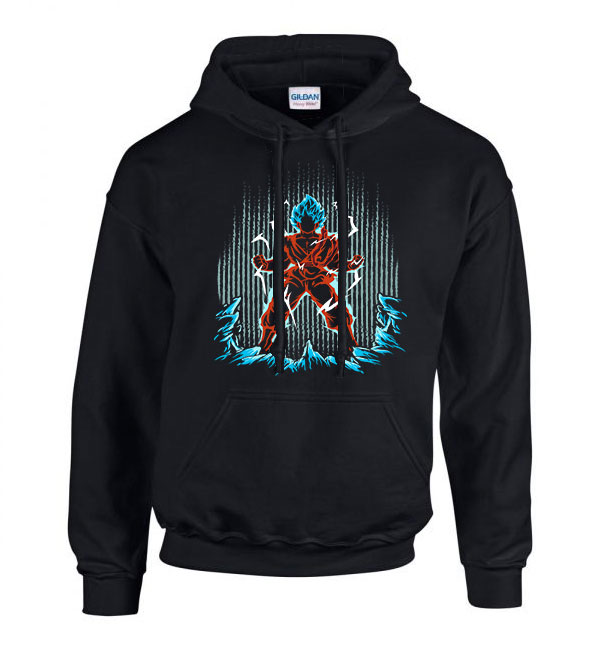 son goku dragon ball Fekete Férfi Kapucnis Pulóver