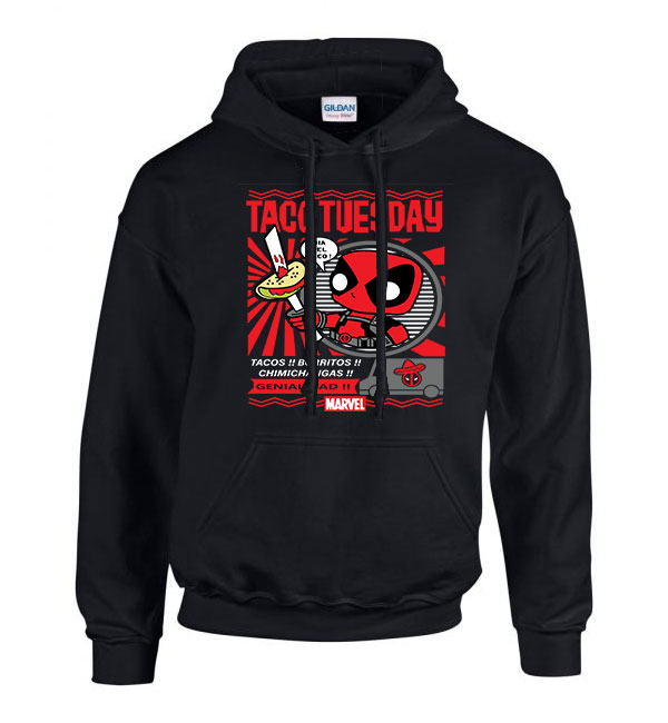 taco tuesday deadpool Fekete Férfi Kapucnis Pulóver