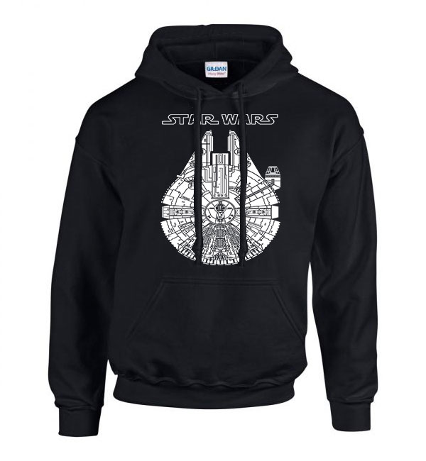 star wars ezeréves sólyom Fekete Férfi Kapucnis Pulóver