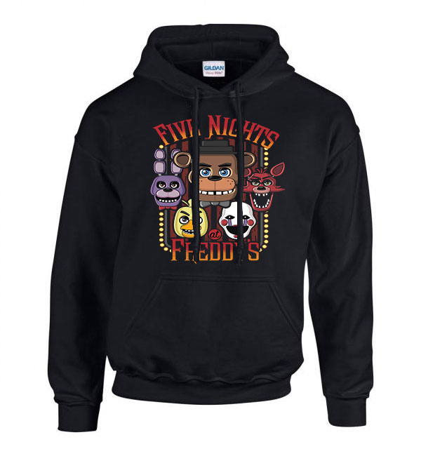 five nights at freddy's Fekete Férfi Kapucnis Pulóver
