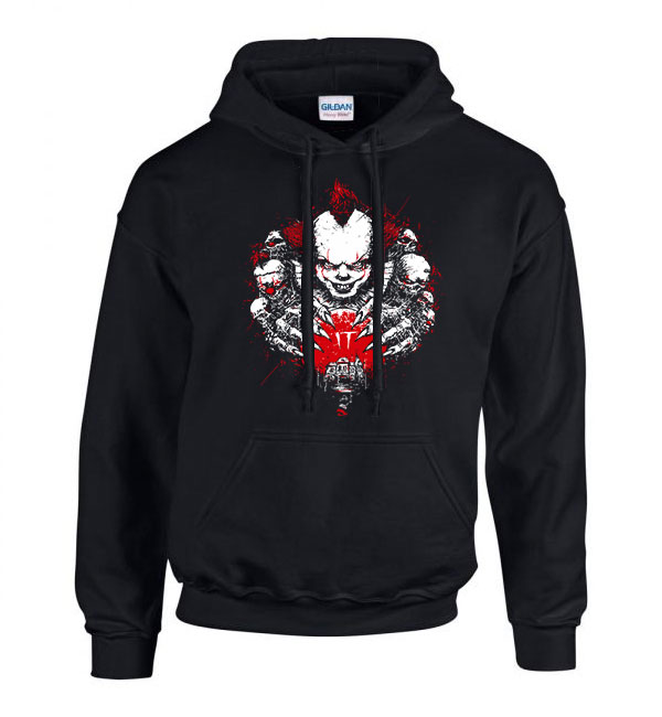 pennywise stephen king at it Fekete Férfi Kapucnis Pulóver