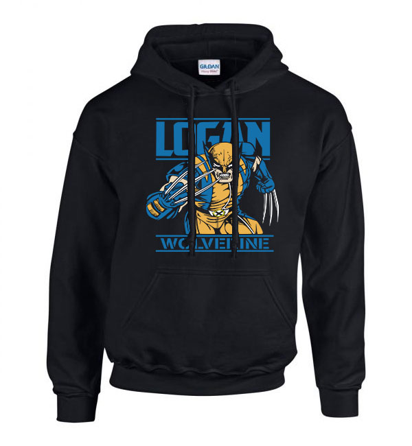 Logan wolverine x-men rozsomák Fekete Férfi Kapucnis Pulóver