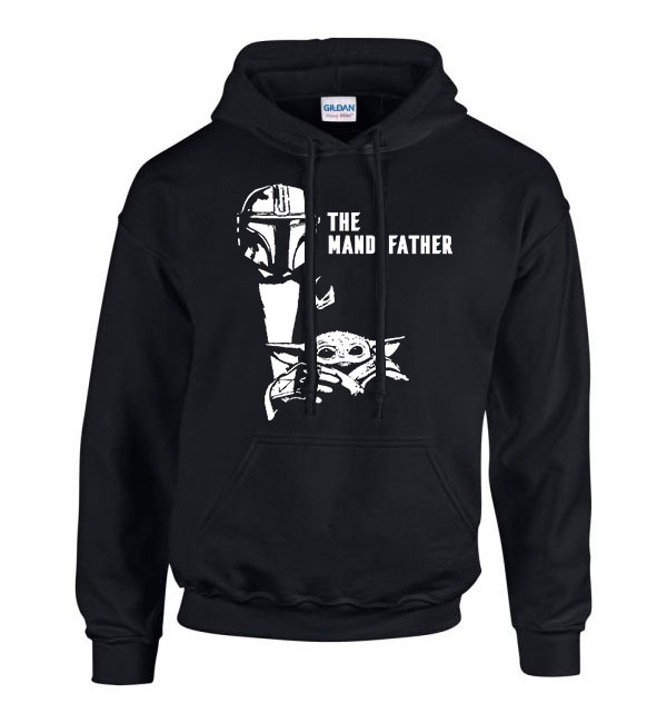 a mandalorian baba yoda Fekete Férfi Kapucnis Pulóver