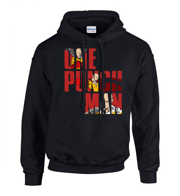 one punch man Fekete Férfi Kapucnis Pulóver