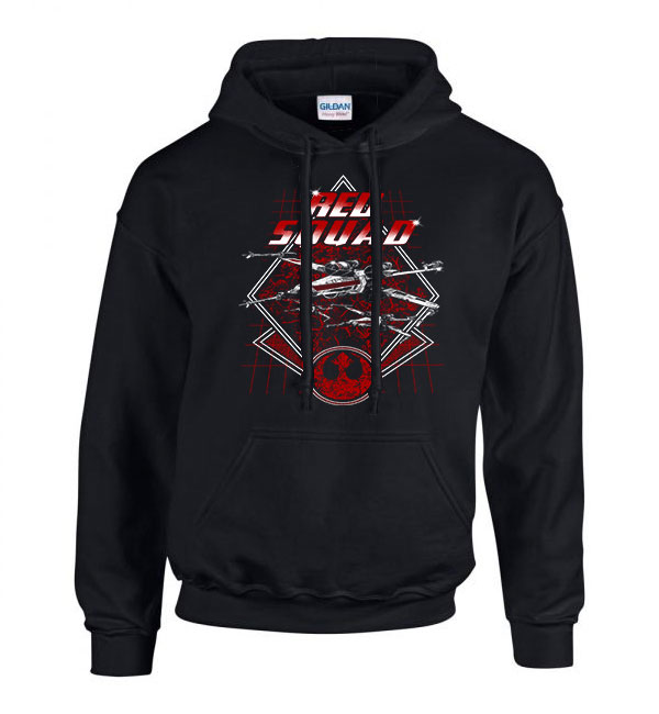 star wars red squad x-szárnyú Fekete Férfi Kapucnis Pulóver