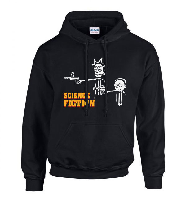 Rick És Morty Fekete Férfi Kapucnis Pulóver