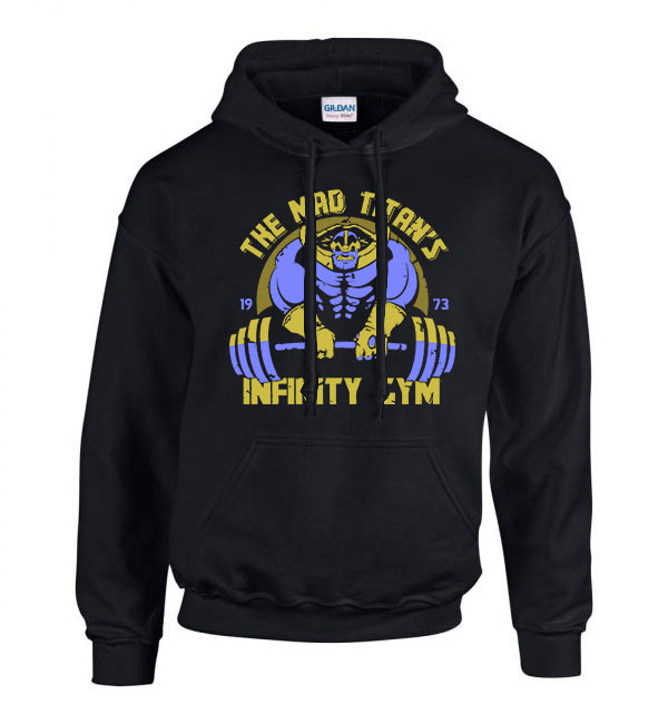 edzés kondi gym thanos Fekete Férfi Kapucnis Pulóver