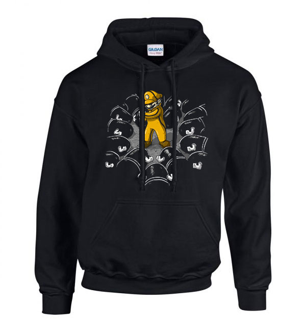 kill bill super mario humor Fekete Férfi Kapucnis Pulóver