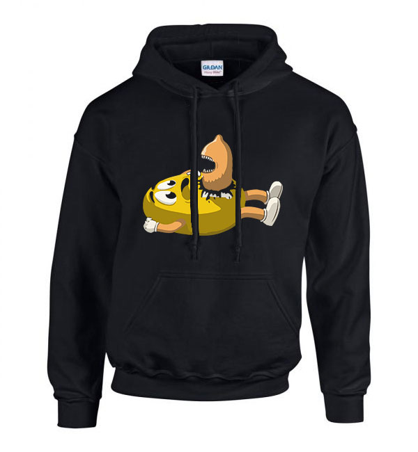 m and m mm alien Fekete Férfi Kapucnis Pulóver