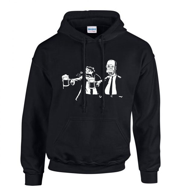 Homer Simpson Simpsons Család homer simpson Fekete Férfi Kapucnis Pulóver