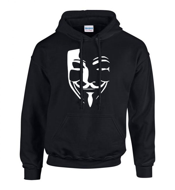 anonymus vendetta Fekete Férfi Kapucnis Pulóver