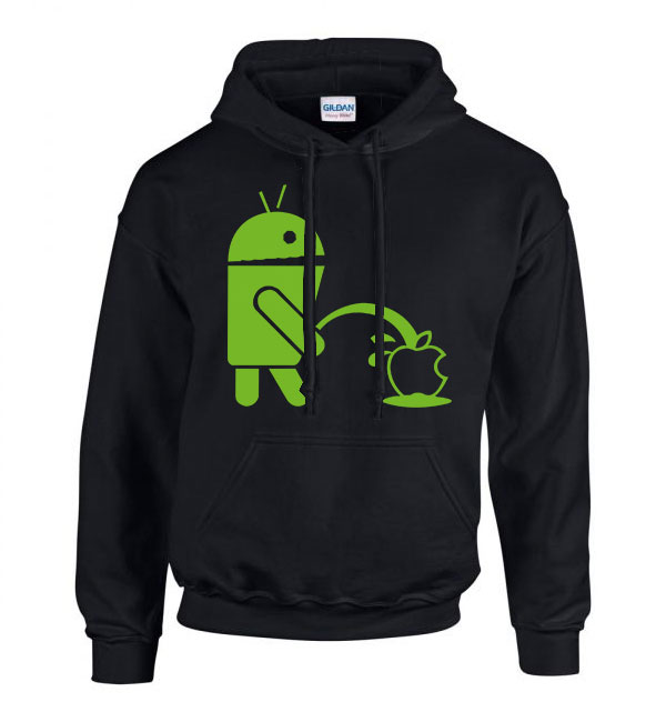 android humor Fekete Férfi Kapucnis Pulóver