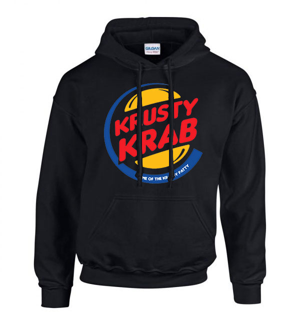 herkentyű burger krusty krab Fekete Férfi Kapucnis Pulóver
