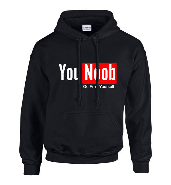 you noob youtube Fekete Férfi Kapucnis Pulóver