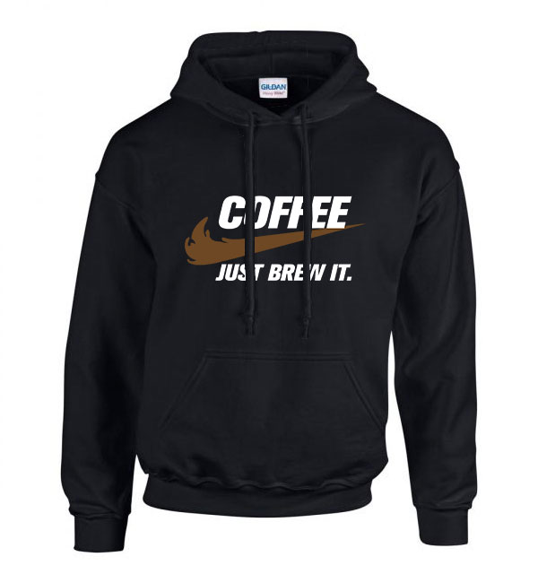 kávé coffee  Fekete Férfi Kapucnis Pulóver
