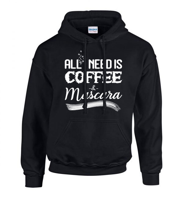 kávé mascara coffee Fekete Férfi Kapucnis Pulóver