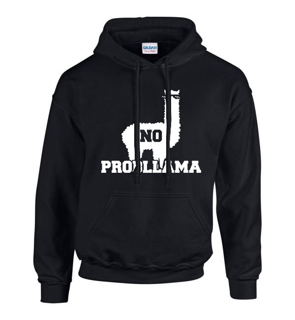 no probllama láma Fekete Férfi Kapucnis Pulóver