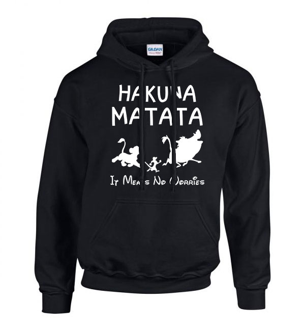 hakuna matata az oroszlánkirály Fekete Férfi Kapucnis Pulóver
