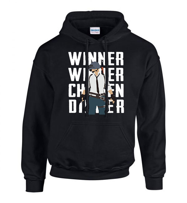 pubg winner winner chiken dinner Fekete Férfi Kapucnis Pulóver