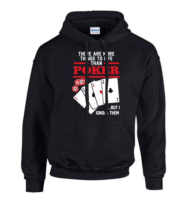 poker Fekete Férfi Kapucnis Pulóver