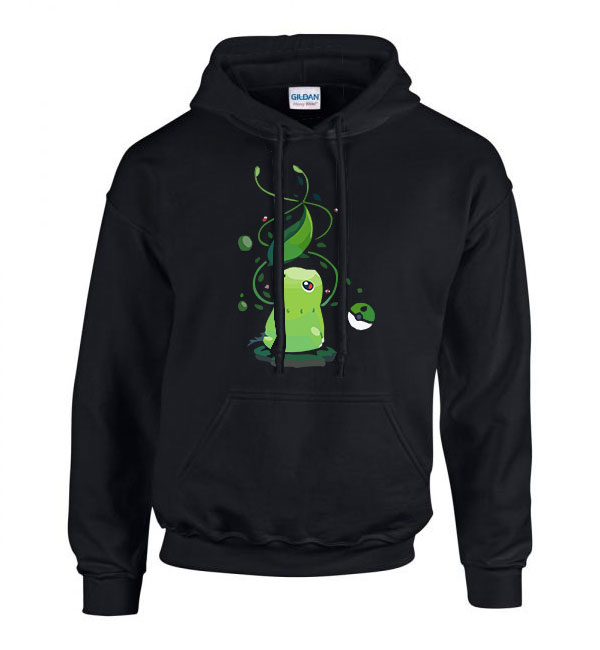 chikorita Fekete Férfi Kapucnis Pulóver