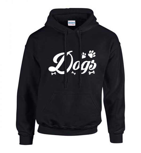 dogs kutya kutyás Fekete Férfi Kapucnis Pulóver