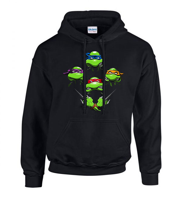 tini ninja teknőcök tmnt turtles Fekete Férfi Kapucnis Pulóver