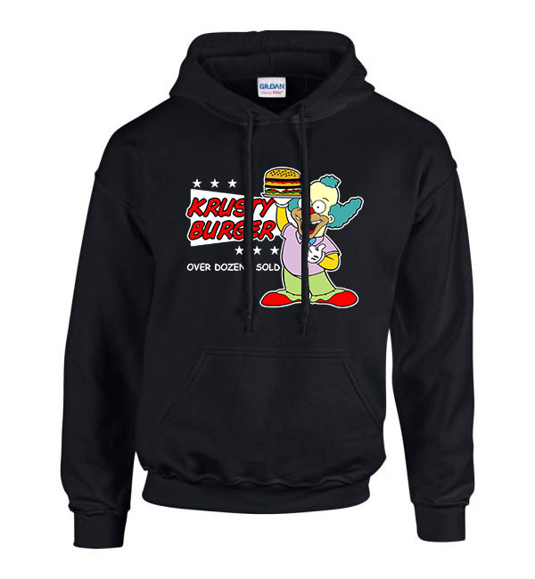 krusty burger simpson család Fekete Férfi Kapucnis Pulóver