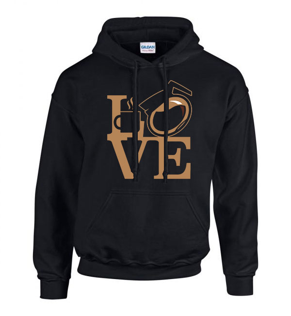 coffee love kávé  Fekete Férfi Kapucnis Pulóver