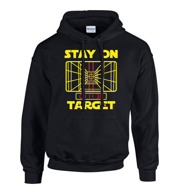 star wars stay on target  Fekete Férfi Kapucnis Pulóver
