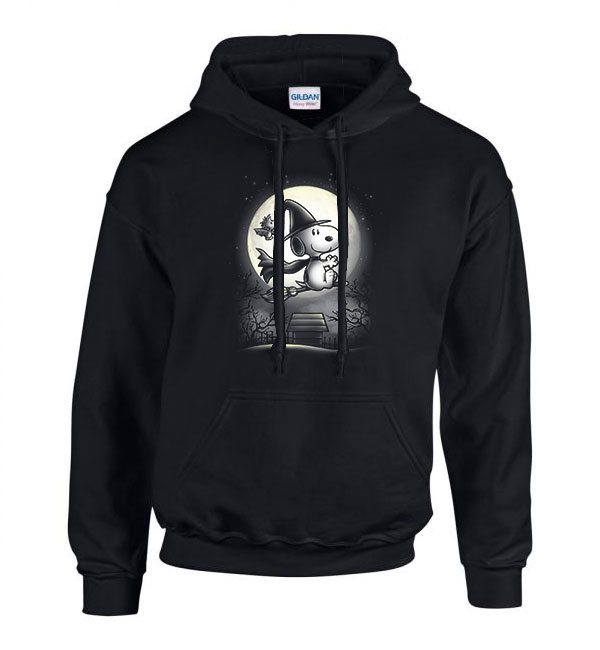 snoopy halloween Fekete Férfi Kapucnis Pulóver