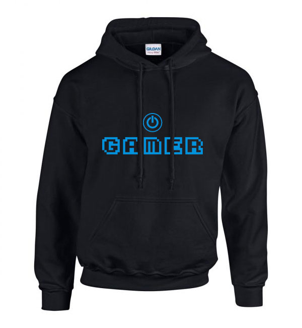 gamer Fekete Férfi Kapucnis Pulóver
