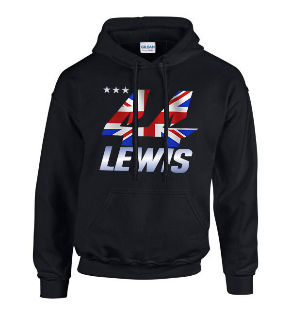 lewis hamilton 44 Fekete Férfi Kapucnis Pulóver